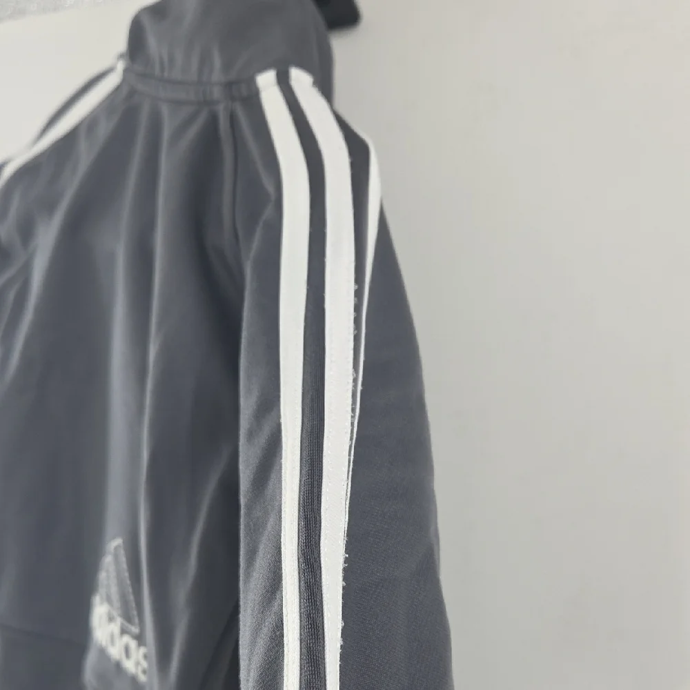 Adidas Kids Tracksuit - Dark Gray with White Stripes